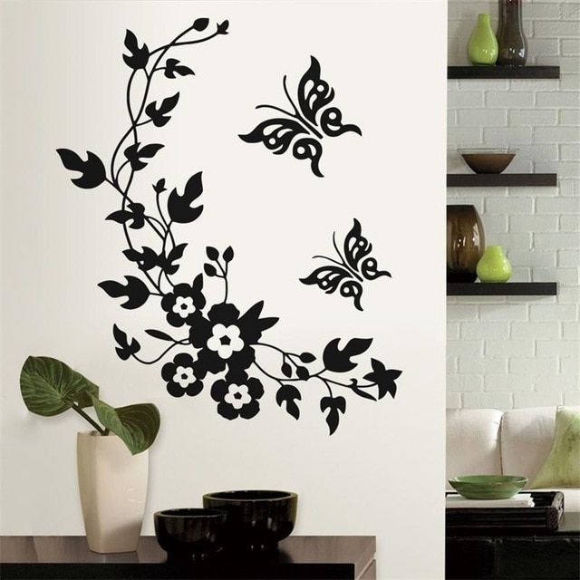 Newest Classic Butterfly Flower Home Wedding Decoration Wall Pertaining To Home Decor Wall Art (View 2 of 10)