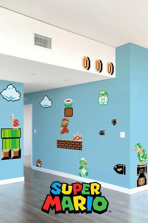 Nintendo Wall Decal Super Bros Giant Wall Stickers Wall Sticker Wall With Nintendo Wall Art (View 10 of 10)
