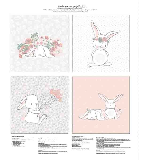 Nursery Fabric Panel 36''x43'' Bunny Wall Art | Joann Intended For Bunny Wall Art (Photo 8 of 10)
