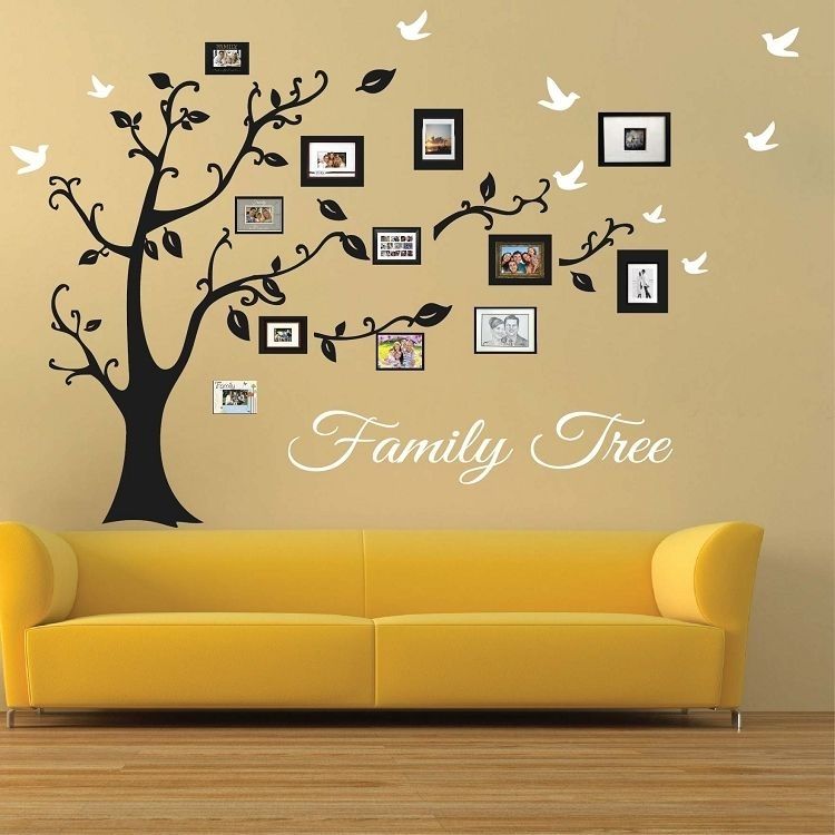 Picture Frame Family Tree Wall Art | Large Wall Murals | Pinterest With Regard To Wall Tree Art (View 4 of 10)