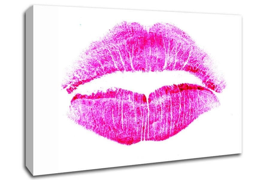 Pink Lips Modern Canvas Stretched Canvas In Pink Wall Art (View 6 of 10)