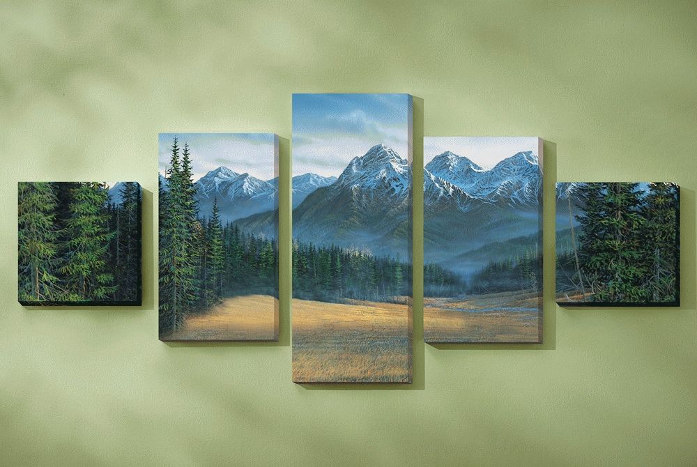 Rocky Mountain Canvas Wall Art (Set Of 5) Pertaining To Canvas Wall Art (Photo 1 of 10)