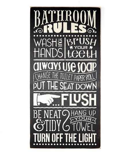 Saras Signs Bathroom Rules Wall Art | Zulily For Bathroom Rules Wall Art (Photo 1 of 10)