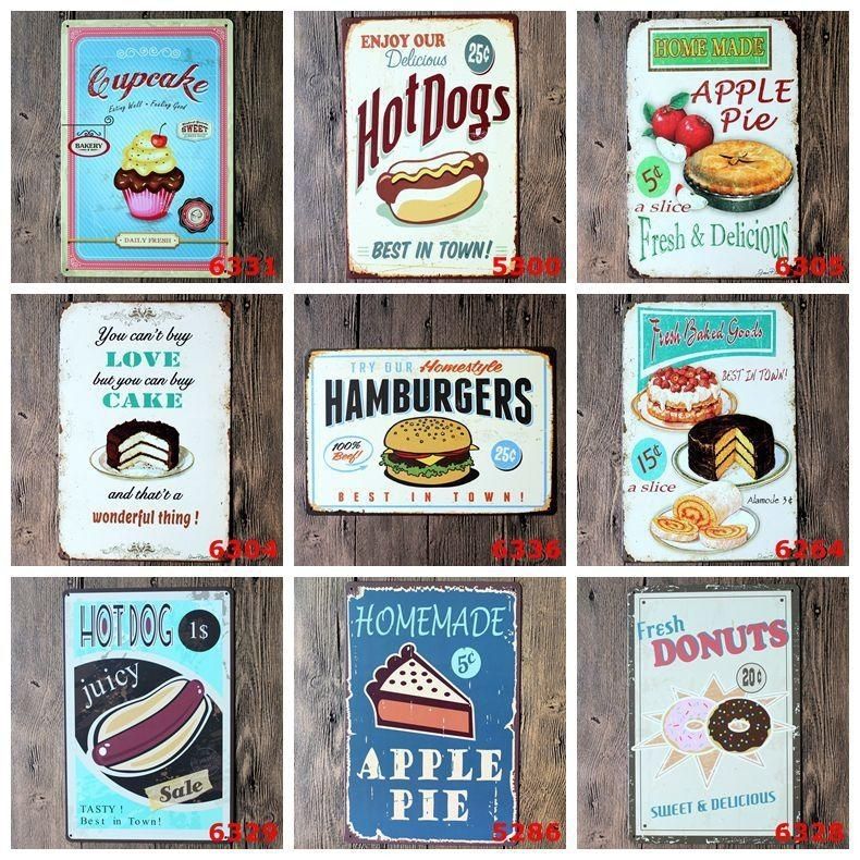 Sweet Cupcake Tin Signs Vintage Wall Art Cake Store Decor Retro Inside Vintage Wall Art (View 1 of 10)