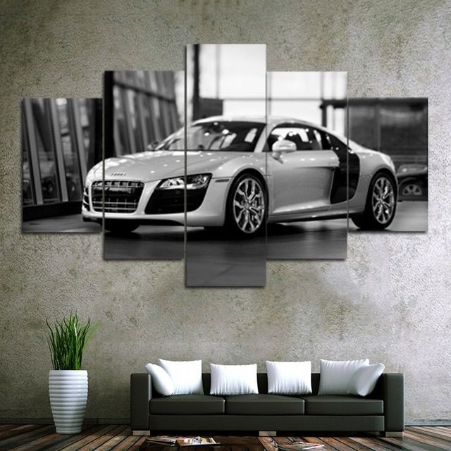 Unframed 5 Piece Car Canvas Prints Painting Home Decor Wall Art For Car Canvas Wall Art (Photo 4 of 10)