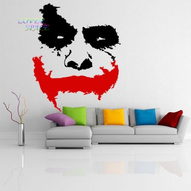 Vinyl Wall Decal Scary Joker Face Movie Batman The Dark Knight In Joker Wall Art (Photo 1 of 10)