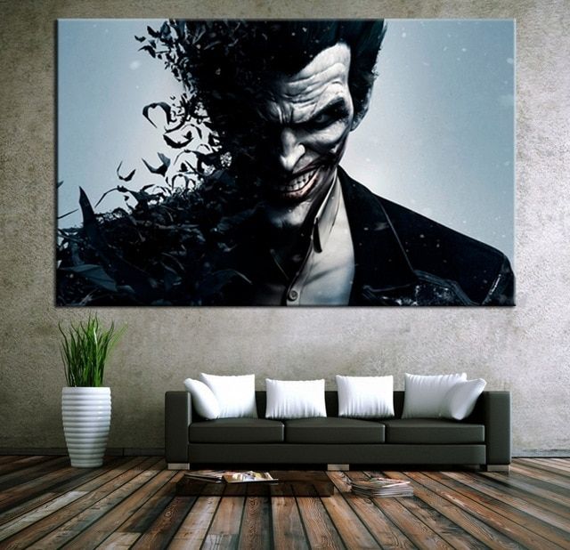 Wall Art Canvas Movie Poster Batman Joker Poster Print On Canvas For Joker Wall Art (View 6 of 10)