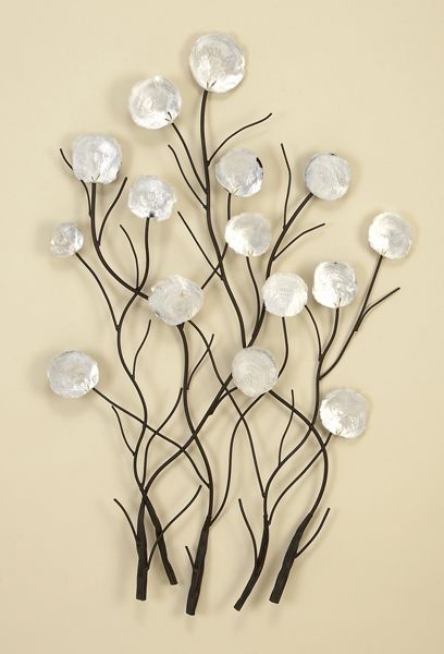 Wall Art Design Ideas, White Metal Floral Wall Art Classic Simple Throughout Metal Flower Wall Art (View 3 of 10)