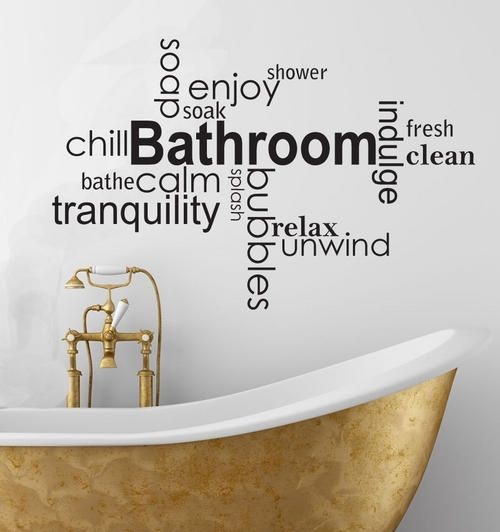 Wall Decals – Soothing Bathroom Vinyl Wall Art Words  Decal Sticker For Word Wall Art (View 4 of 10)