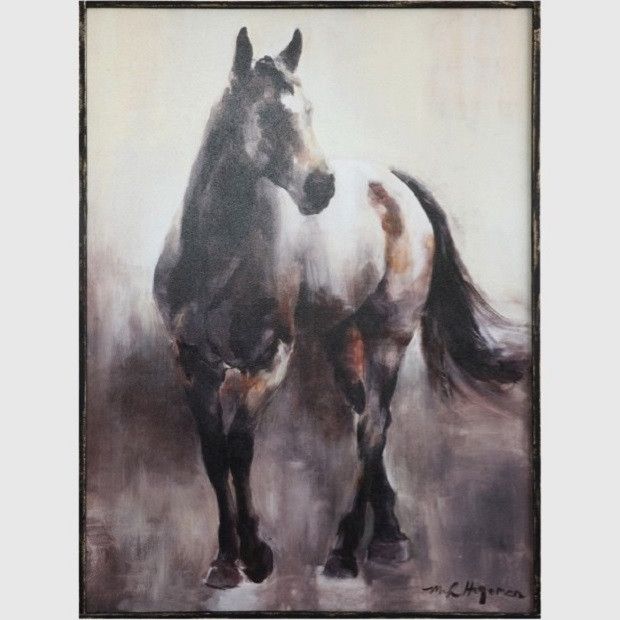 Wood Framed Canvas Horse Wall Art | Antique Farmhouse Within Horse Wall Art (View 6 of 10)