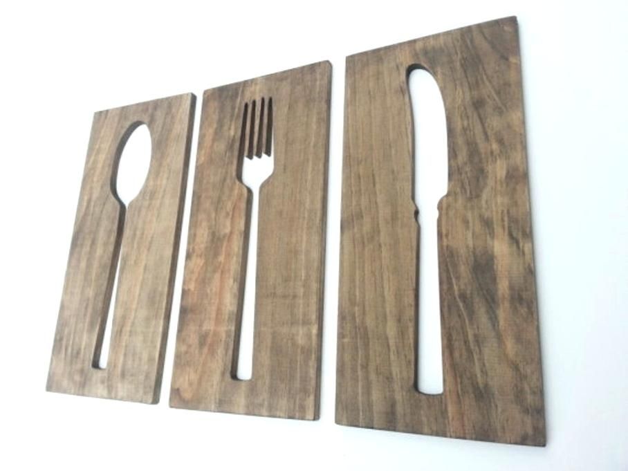 Wooden Fork And Spoon Wall Decor Large Wood Spoon And Fork Wall Art Inside Fork And Spoon Wall Art (View 3 of 10)
