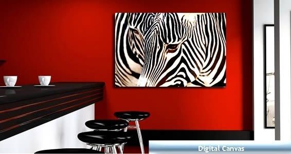 Zebras Digital Photo On Canvas | Canvases With Regard To Zebra Canvas Wall Art (View 4 of 10)
