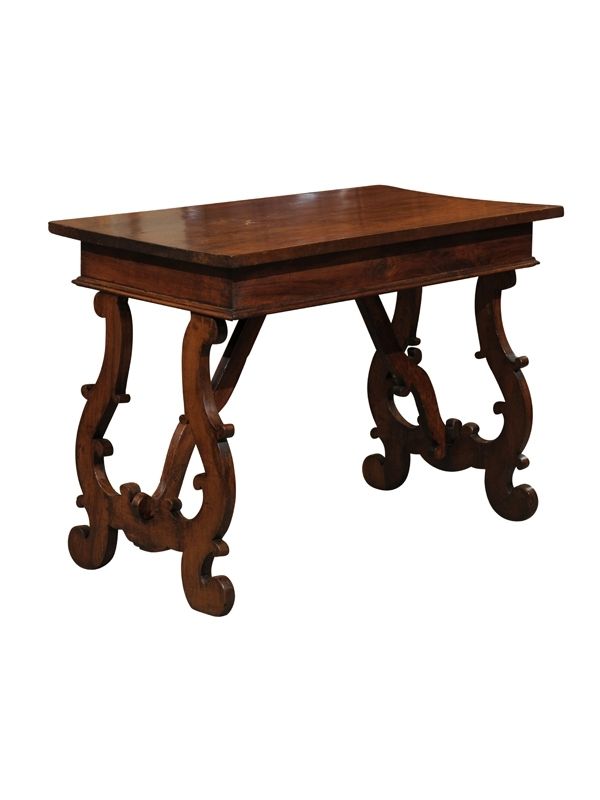 18Th Century Spanish Walnut Lyre Leg Table | William Word Fine Antiques Intended For Lyre Coffee Tables (View 24 of 40)