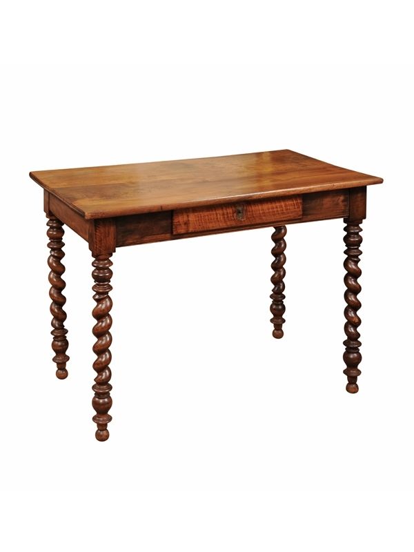 19Th Century French Walnut Writing Table With Drawer & Barley Twist Intended For Barley Twist Coffee Tables (View 35 of 40)