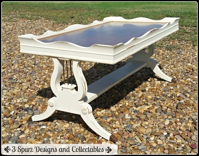 3 Spurz Dandc Repurposed /refurbished Creations!!: Shabby Chic Lyre Within Lyre Coffee Tables (View 16 of 40)