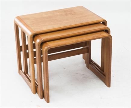 A 1970`s Nest Of Three Teak Occasional Tables, O`donnell Design Ltd Inside Donnell Coffee Tables (View 22 of 40)