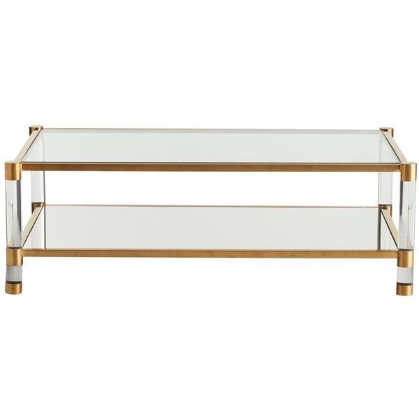 Acrylic, Glass And Brass Coffee Table (13,255 Mxn) ❤ Liked On Regarding Acrylic Glass And Brass Coffee Tables (View 2 of 40)