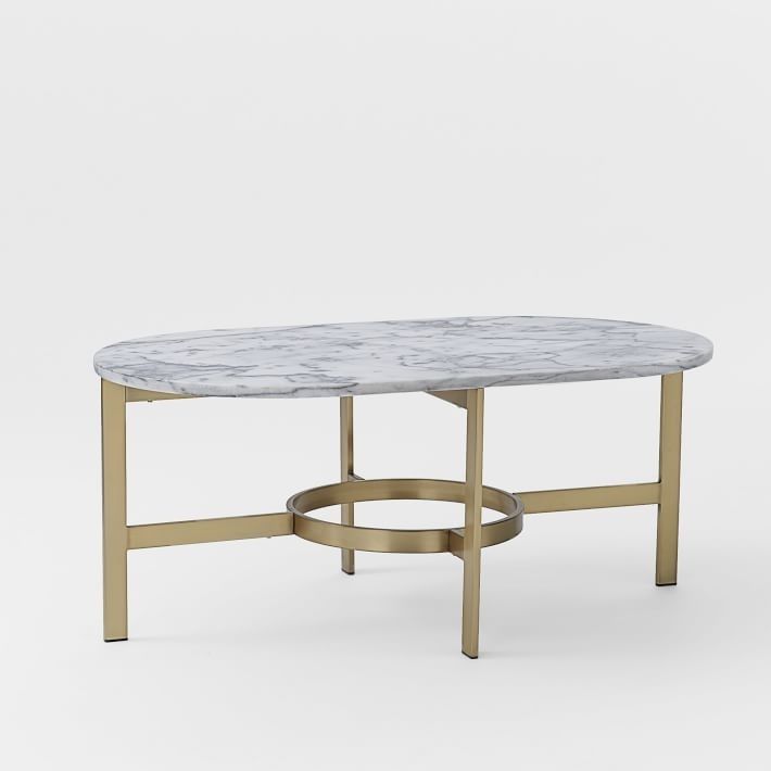 Alluring Marble Coffee Table Oval West Elm Pertaining To Decorations Regarding Parker Oval Marble Coffee Tables (View 7 of 40)
