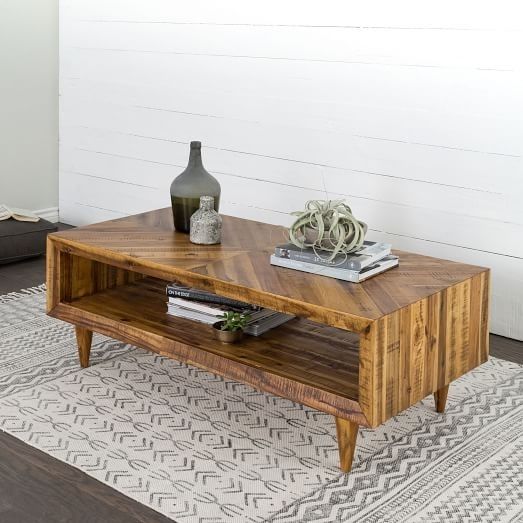 Amazing Alexa Reclaimed Wood Coffee Table West Elm Intended For With Regard To Recycled Pine Stone Side Tables (Photo 38 of 40)