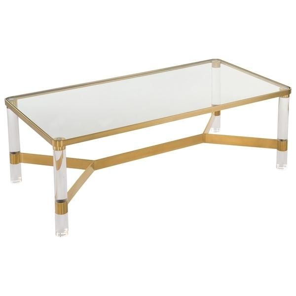 Appealing Glass Brass Coffee Table Uk Regarding Acrylic & Brushed Brass Coffee Tables (View 18 of 40)