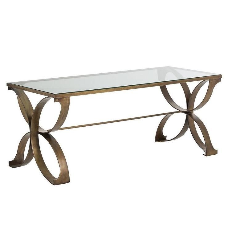 Arteriors Lorenzo Brass Coffee Table With Regard To Rectangular Brass Finish And Glass Coffee Tables (View 15 of 40)