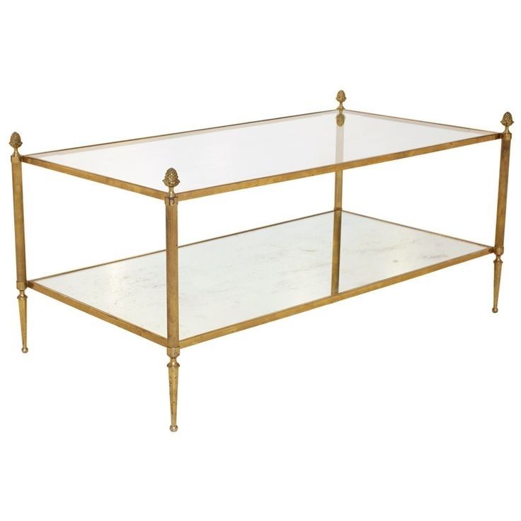 Brass And Glass Coffee Table With Regard To Vintage French Tables Throughout Acrylic &amp; Brushed Brass Coffee Tables (View 28 of 40)