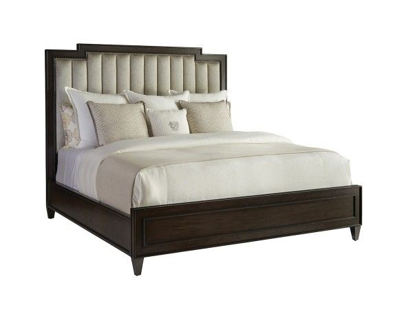 Brentwood Candice Channeled Upholstered Bed | Lexington Home Brands Pertaining To Candice Ii Storage Cocktail Tables (View 10 of 40)