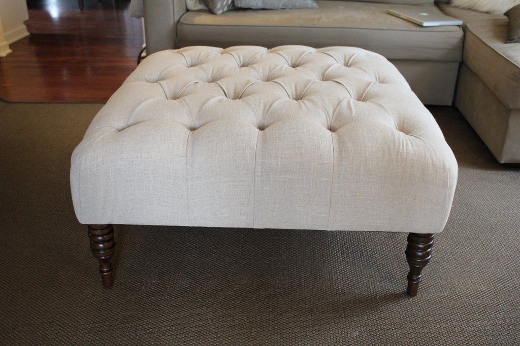 Button Tufted Upholstered Ottoman Handmaidtale Small Square Ottoman For Button Tufted Coffee Tables (View 30 of 40)