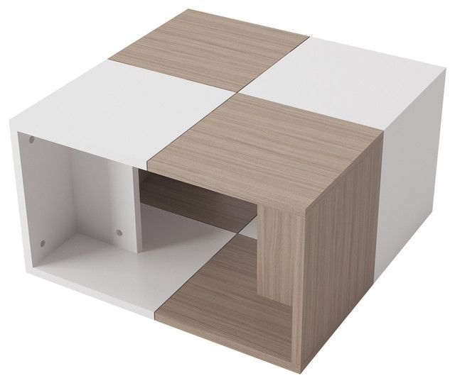 Chestnut 23''x13''x23'' Modern Minimalist Coffee Table, White Intended For Minimalist Coffee Tables (View 14 of 40)