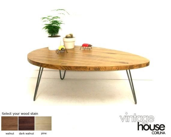 Coffee Table Midcentury Modern Furniture Console Table | Etsy For Mid Century Modern Egg Tables (View 3 of 40)