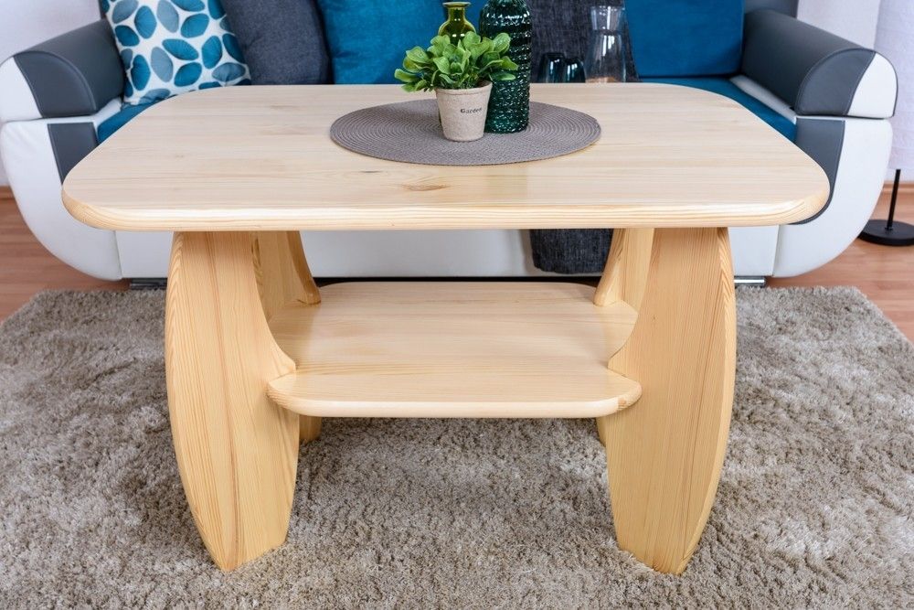 Coffee Table Solid, Natural Pine Wood 005 – Dimensions 60 X 92 X 66 Regarding Natural Pine Coffee Tables (View 28 of 40)