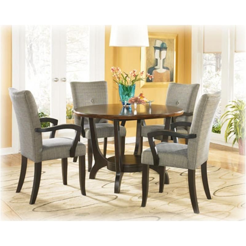 D288 15 Ashley Furniture Round Dining Table Dark Brown Finish Regarding Ashburn Cocktail Tables (View 28 of 40)