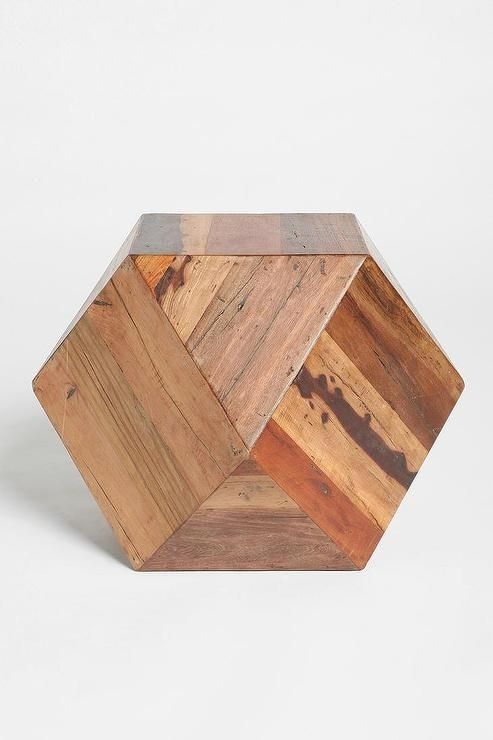 Faceted Woodblock Side Table – Urban Outfitters In Geo Faceted Coffee Tables (View 17 of 31)