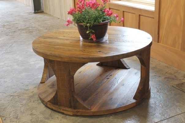 Farmhouse Coffee Tables Pertaining To Bale Rustic Grey Round Cocktail Tables With Storage (Photo 1 of 40)