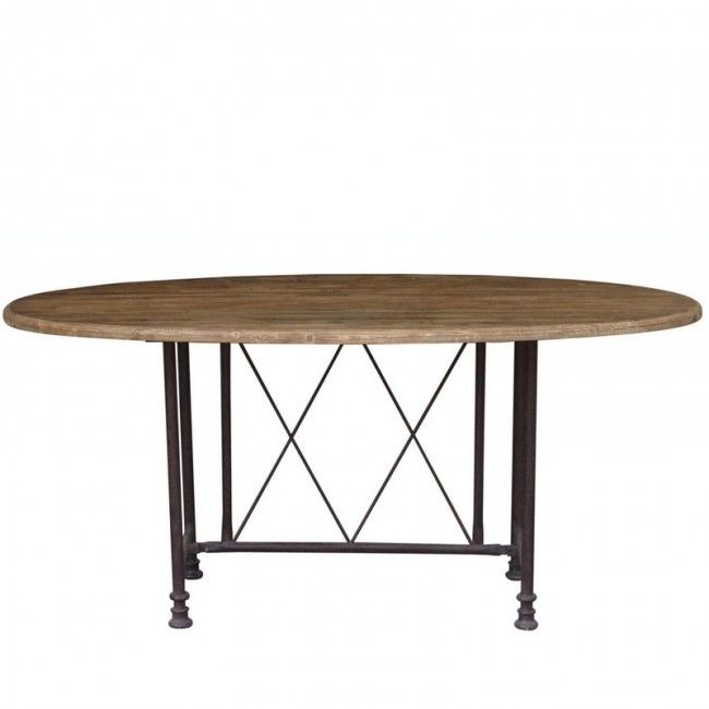 French Country Reclaimed Pine And Iron Oval Table Pertaining To Reclaimed Pine &amp; Iron Coffee Tables (View 36 of 40)