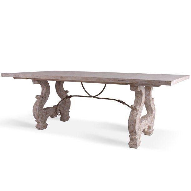 French Shabby Chic Lyre Dining Table | Belle Escape Pertaining To Lyre Coffee Tables (View 27 of 40)