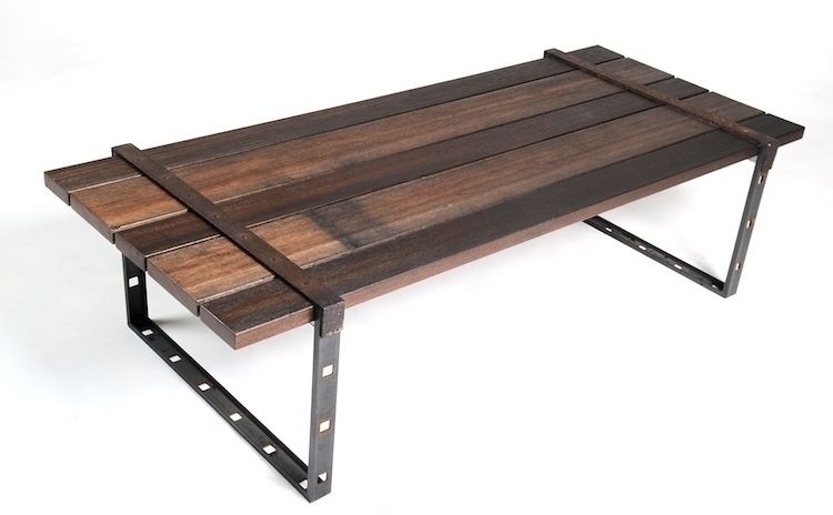 Furniture: Wood And Steel « Nkbuild With Reclaimed Elm Cast Iron Coffee Tables (View 21 of 40)