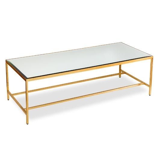 Gold Leaf Frame Mirrored Coffee Table For Gold Leaf Collection Coffee Tables (Photo 12 of 40)