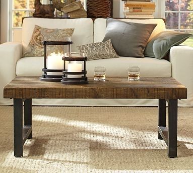 Griffin Wrought Iron & Reclaimed Wood Grand Coffee Table | Tables Intended For Iron Wood Coffee Tables With Wheels (View 37 of 40)
