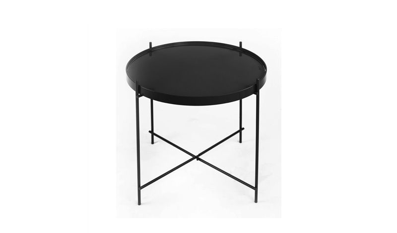Gris / Negro / Rojo: Mesa Desmontable Con Base De Cristal Templado In Flat Black And Cobre Coffee Tables (View 11 of 40)
