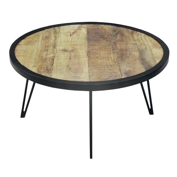 Home And Furniture Extraordinary Reclaimed Wood Round Coffee Table With Parker Oval Marble Coffee Tables (View 31 of 40)