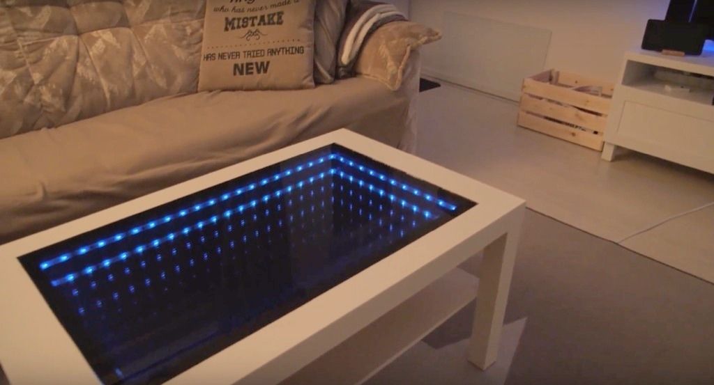 How I Transformed An Ikea Table Into An Infinity Mirror Coffee Table Regarding Fresh Cut Side Tables (View 34 of 40)