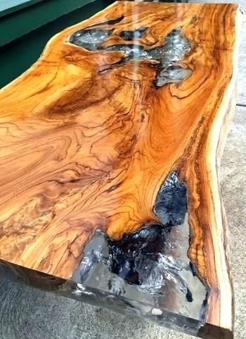 Live Edge Coffee Table Epoxy Resin Wood Table A Rectangular Coffee With Live Edge Teak Coffee Tables (View 23 of 40)