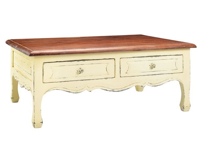 Made To Order Furniture – Bramley Cream 2 Drawer Coffee Table For Natural 2 Drawer Shutter Coffee Tables (View 4 of 40)