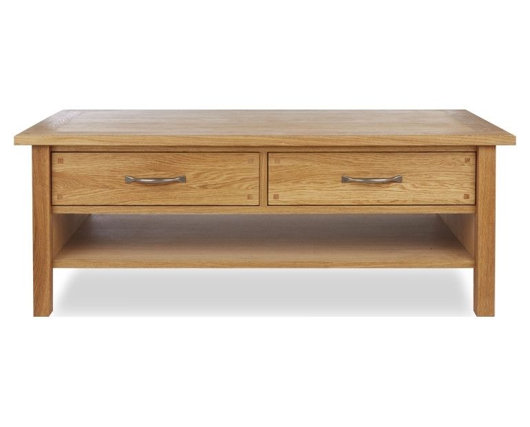 Made To Order Furniture – Milton Oak 2 Drawer Coffee Table | Laura Within Natural 2 Drawer Shutter Coffee Tables (View 1 of 40)