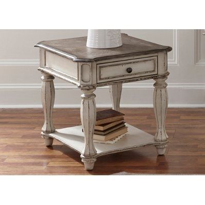 Magnolia Home Furniture Scallop Side Table – Farmhouse | Rc Willey Regarding Magnolia Home Scallop Antique White Cocktail Tables (View 35 of 40)