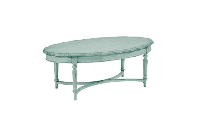Magnolia Home Pie Crust French Blue Cocktail Tablejoanna Gaines Inside Magnolia Home Louver Cocktail Tables (Photo 4 of 39)