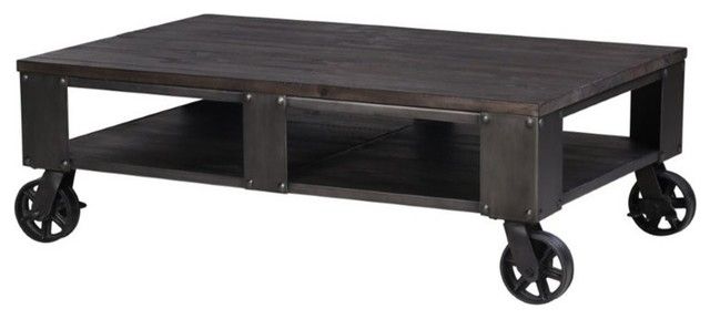 Magnussen Milford Coffee Table, Weathered Charcoal And Gunmetal Regarding Gunmetal Coffee Tables (View 17 of 40)