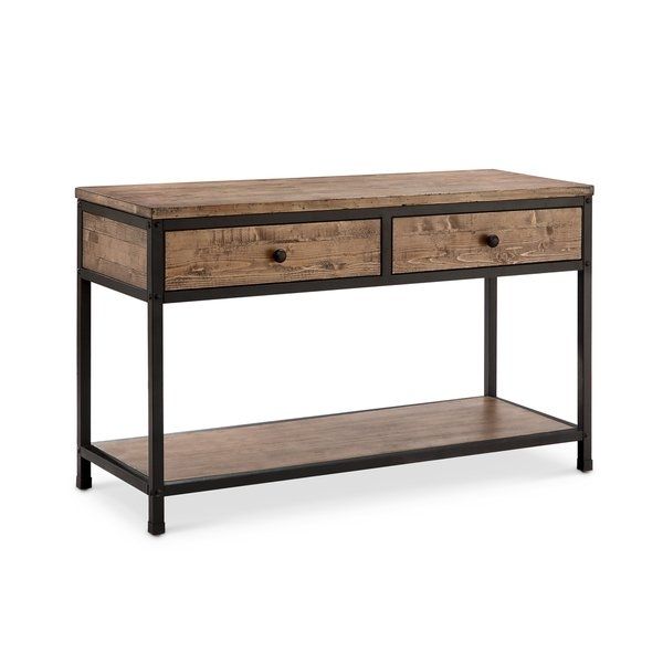 Maguire Rustic Weathered Barley Storage Entryway Console Table For Cody Expandable Cocktail Tables (View 15 of 40)