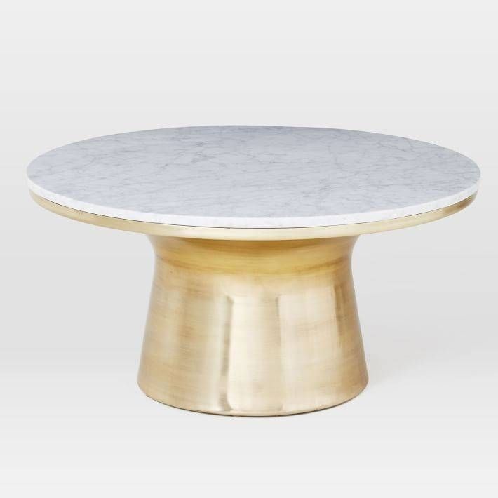 Marble Coffee Table Luxury Marble Topped Pedestal Coffee Table White Pertaining To Alcide Rectangular Marble Coffee Tables (View 25 of 40)